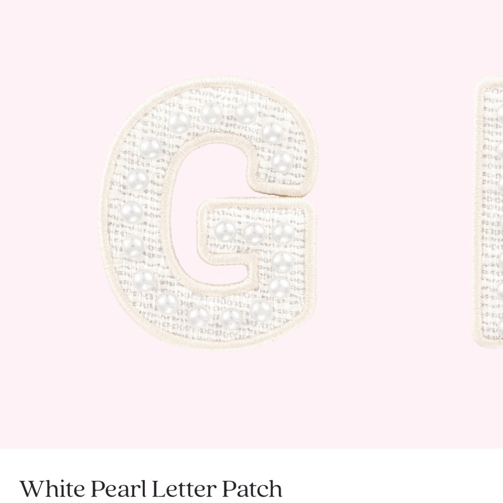Stoney Clover Lane Letter G Patch Pearl Pink Ivory White